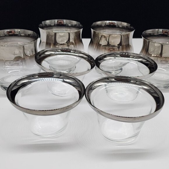 MCM Dorothy Thorp Silver Fade Shrimp Seafood Chiller Set of 4 VTG 4.5" - Picture 5 of 6